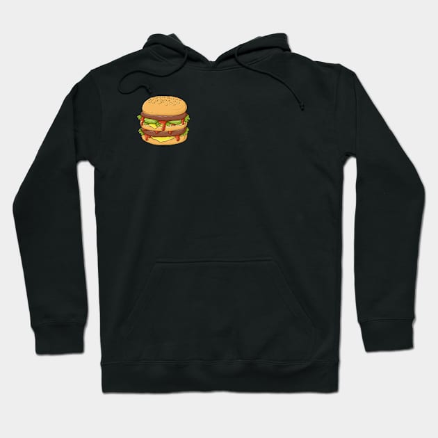 the burger Hoodie by rikiumart21